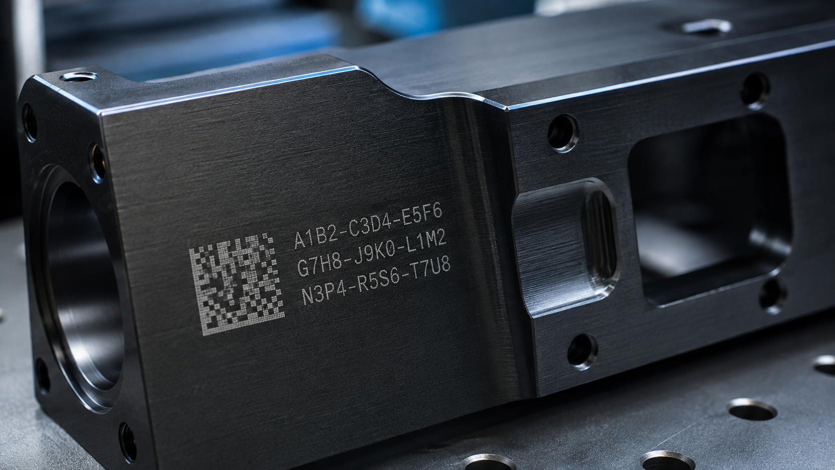 Permanent laser marking on an industrial metal component